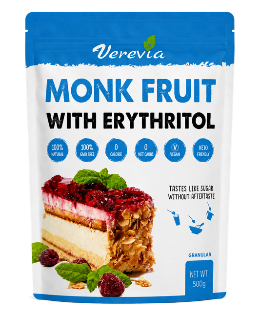 Verevia Monk Fruit + Erythritol Sweetener – 500g